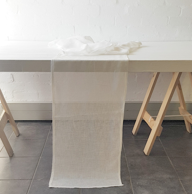 Muslin Table Runner  White
